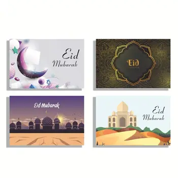 Moslemite Eid Mubarak Kaarte Ümbrikud Ramadan Eidi Ümbrikud Eid Kaardid ja Ümbrikud, Komplekt Moslemi Kingitused Eid õnnitluskaardid