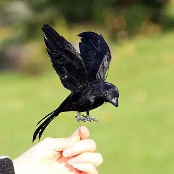 Võltsitud Vares Loominguline Halloween Ornament Puu Simulatsioon Loomade Must Lind Korduvkasutatavad Kunstlik Vares