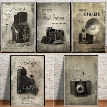 Lõuend Maali Retro Vintage Seina Art Phonograph Kaamera Plakatid Seina Koju, Tuba Decor Frameless Maali Interjöör