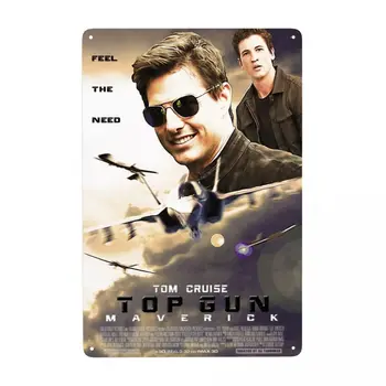 Retro Top Gun Maverick Metallist Märk Kohandatud Tom Cruise Filmi, Tina Laigud Värav, Garden Baari Seina Decor 30x20cm 3D Printimine