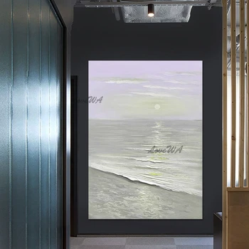 Abstraktne Lõuend Kunsti Mere Laine Maastiku Raamimata Uus Disain Office Dekoratiivesemeid Akrüül Seina Maali Pilt Restoran