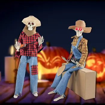 UUS Halloween Helendav Kolp Kitarri Kaunistamiseks Halloween Animeeritud Banjo Skeletid Kolju Kitarr Kaunistused Hirmutav Home Decor