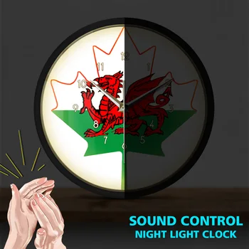 Ddraig Goch UK Heli Aktiveeritud Light Emitting Kella Lipu Walesi Öö Valguses Suurbritannia Lipu Walesi Metallist Raam Lamp