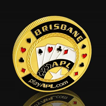 Brisbane Mängida AVP Poker Gold Pinnatud Müntide Metall Õnnelik Mündid Mängida Kiibid Väike Kingitus Kogumine