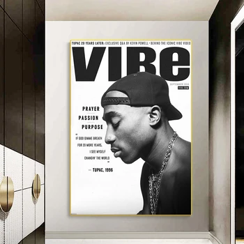 Must ja Valge Tupac Kunsti Lõuend Maali Hip-Hop Räppar Plakat ja Print Seina art Pilt elamiseks Romm Hoom Decor