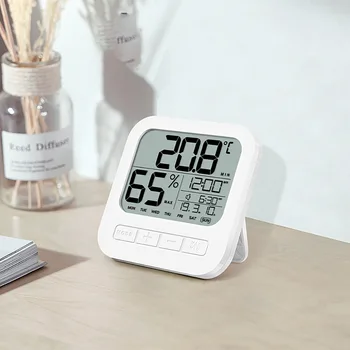 Mini Digitaalne Termomeeter Hygrometer Äratuskell Lcd Ekraan Battery Powered Home Office Restoranid, Baarid, Kohvik Teenetemärgi