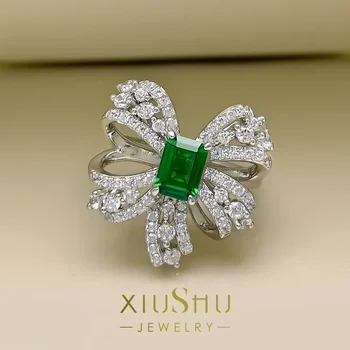 Roosa Teemant Kõrge Süsiniku Diamond S925 Hõbedane Liblikas Ring Kerge Luksus Lõikamine Fashion Pulm Ehteid
