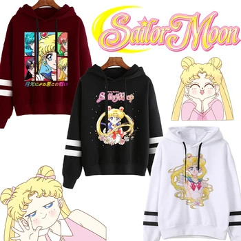 Sailor Moon Y2K Topp Anime Multikas Trükitud Kapuutsiga Dressipluus Lady Vabaaja Sportlik Pikkade Varrukatega Täiskasvanud Sügis-Talve Riided