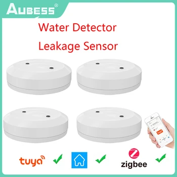 Tuya ZigBee Smart Home Vee Andur Lekke Detektor smart elu app puldiga Üleujutuste veelekke Alarmi Töötab Tuya Zigbee