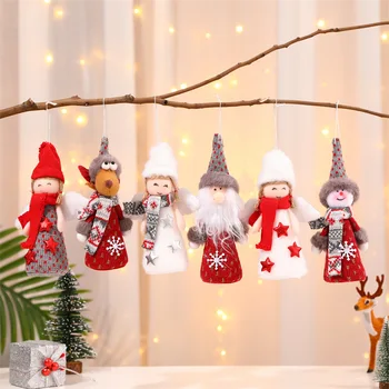 Cartoon Santa Claus Lumememm Ingel Tüdrukud Nukk Xmas Tree Ripatsid Häid Jõule Decor Kodus 2021Kids Navidada Kingitused Kasuks