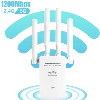 WiFi Extender Võimendi 1200Mbps WiFi Repeater WiFi Booster Wi Fi Signaali 802.11 N pikamaa Traadita Wi-Fi Repeater pöörduspunkti
