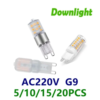 5-20pcs LED Mini G9 Mais Valgus AC220V 3W super ere mitte-strobe soe valge valgus saab asendada 20W 50W halogeenlamp