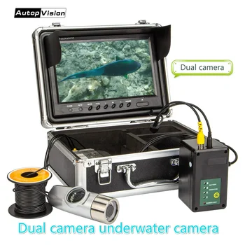 WF21 Dual camera veealuse 1000TVL Ekraani 8pcs led Infrapuna Lambi Kaamera Jaoks Kalapüük korsten ning veealuse kaamera 15m 30m