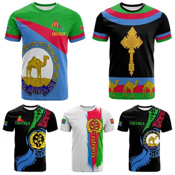 Suvel Vabaaja 3D Meeste T-särk Eritrea Lipu Graafiline Isiksuse Prindi Lühikese Varrukaga Topid Mood Spordi-O-Kaeluse jaoks Suur Lahtine Tees