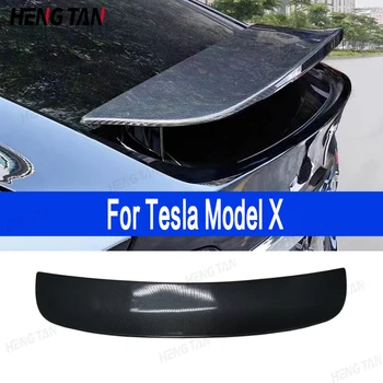 Näiteks Tesla Model X süsinikkiust Saba uimed Tagumine Spoiler Pagasiruumi Juhend Tiiva Tagumine Tiib Auto Pagasiruumi Diverter Body Kit