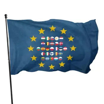 Euroopa Liidu Lipp, Ergas Värv ELI Lipud Polüester Pronksi Kaitserõngad Isiku Sise-ja Välistingimustes Kaunistamiseks Lipud Naised Mehed