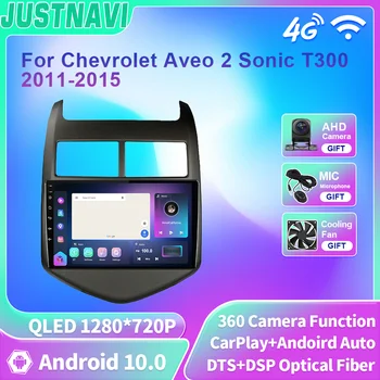 JUSTNAVI 8G 128G Android10.0 Chevrolet Aveo 2 Sonic T300 2011-2015 Auto Raadio 2 din Android Auto Multimeedia GPS Track Carplay