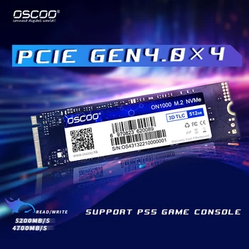 OSCOO M2 SSD NVMe 512 GB 1 TB HDD M2 PCIe 4.0x4 2280 Internal SSD (Solid State Hard Disk Drive jaoks PS5 Sülearvuti