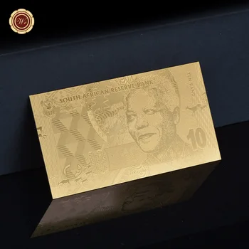 WR Võltsitud Raha Lõuna-Aafrika RAND 10 24K Gold Foil Pangatähtede Prop Raha Mitte-sularaha Arveid Kunsti ja Käsitööd Väike Kingitus Dropshiping