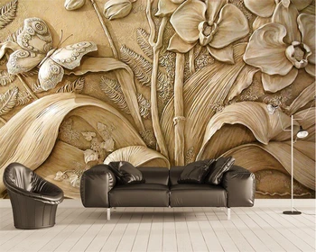 beibehang Kodu kaunistamiseks tapeet kohandatud seinamaaling 3D stereo leevendust orhidee liblikas TV seina taustal seina murals 3d tapeet