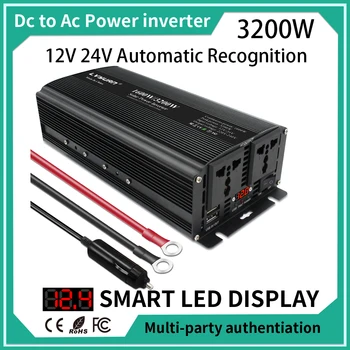 1600W/3200W Dual Voltage Automaatse Tunnustamise DC 12V/24V AC 220V 230V Päikese Pesa Inverter Väline Kaitse Universal