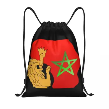 Lipu Maroko Lõvi Pingutusnöör Seljakott Sport Jõusaal Kott Naistele, Meestele Koolitus Sackpack