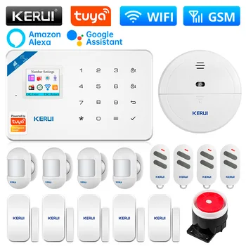 KERUI W181 Alarm Süsteem Home WIFI GSM-Alarm Traadita Toetada Alexa Tuya Smart Motion Sensor Sireen Ukse Andur IP Kaamera