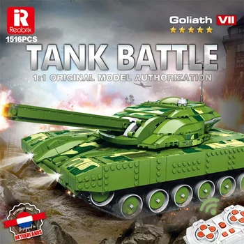 Reobrix Plokid RC Sõjaväe Tankid ehitusplokid kerge Ühilduv WW2 Maailma saksa Armee Tellised Haridus Mänguasi Lastele Kingitus