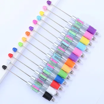 80pcs DIY Loominguline Beadeable Neli Värvi Pärlitest Pen Armas Macaron Beaded Pliiatsid Insult Võti Mark Pastapliiats