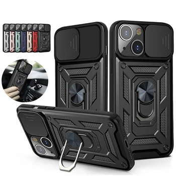 Armor Lükake Kaamera Kaitse Põrutuskindel Telefon Case For iPhone 15 14 13 Pro Max 12 11 Pro Max XR, XS 15 Pluss Magnet Rõngas Kate