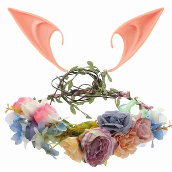 Lille Pärg, Sünnipäev Juuksed Crown, Pixie Elf Kõrvad, Elven Fairy Queen Kostüüm Peapael Pool Cospaly Headpiece Pulm Peakatet
