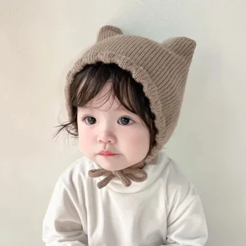 Talvel Cartoon Beebi Müts Koo Värviga Soe Ear Protection Cap Imiku Müts Väikelapse Lapsed, Poiss, Tüdruk Beanie Mütsid 아기모자