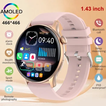 2024 Bluetooth Kõne Naiste Smart Watch AMOLED Täis Touch Fitness IP68 Veekindel Meeste Smartwatch Lady Kell + box Android ja IOS