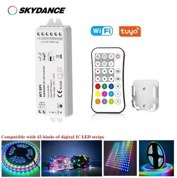 Skydance muusika Tuya APP + RF2.4GHz RGB/RGBW Pixel IC SPI LED Kontroller kasutada WS2812B WS2811 WS2814 SK6812 Kerge DC5V-24V
