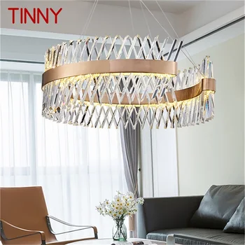 TINNY Loominguline Ripats Light Gold Postmodernistlik Lühter LED Luxury Crystal Lamp Võistluskalendri Kodu