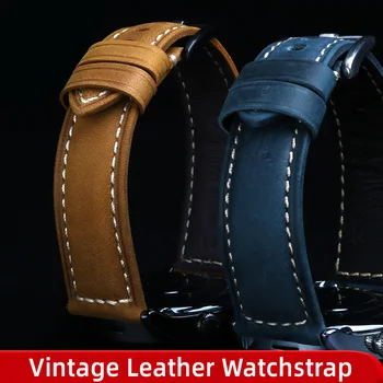 Kõrge Kvaliteediga Watchband Sinise Vintage Nahast Rihm 20 mm 22 mm 24 mm 26mm Mehi Vaadata Tarvikud Panerai IWC MIDO Breitling