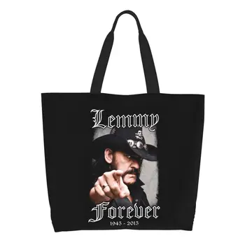 Custom Rock Star Lemmy Lõuend Kandekotid Naiste Pestav Suur Võimsus Toidupoed Shopper Tassima Kotid