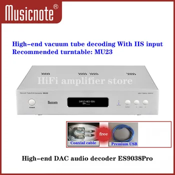 Musicnote MU22 DAC Audio Dekooder, ES9038Pro HIFI Vaakum Toru Dekooder, toetada XMOS, LDAC, APTX/HD, SBC, AAC