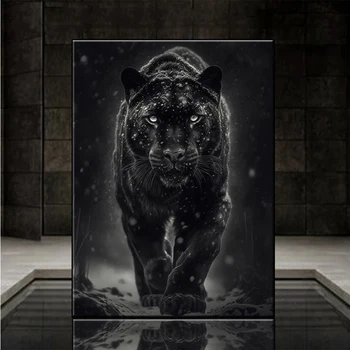 Diamond Maali Loomade Black Panther Täis Puurida Square DIY Diamond Tikandid ristpistes Mosaiik Ring Rhinestone Home Decor
