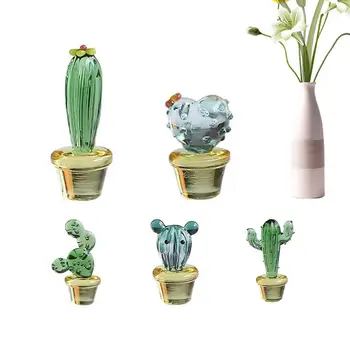 Kääbus Klaas Cactus Simulatsiooni Taimed Kaunistused 5tk Vastupidav Jumalik Elavat Realistlik Detail Käsitööna Mini Puhutud Klaas