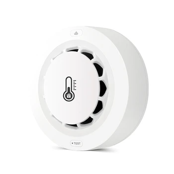 Wifi Traadita Smart Suitsu Alarm Temperatuuri Ja Niiskuse Alarm, Home Security Suitsuandurite App Kontrolli Kodu Lounge