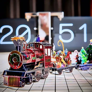 DIY Käsitöö 3D Metall Mudel Puzzle Mitmevärviline Jõulud Rongi Raudtee Vedu Assmbly Mudel-Pusle Mänguasjad, Lapsed Täiskasvanud Kingitused