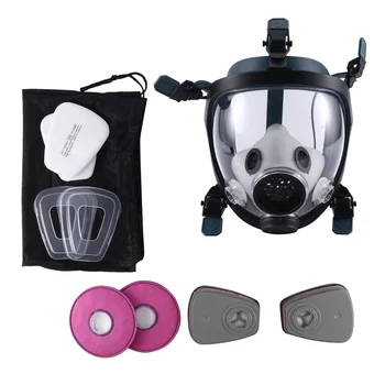 Täielik Auru & Tahkete osakeste Respiraatorit koos kahe Süsiniku Aktiveeritud Padrunid Silmade Kaitse Mask