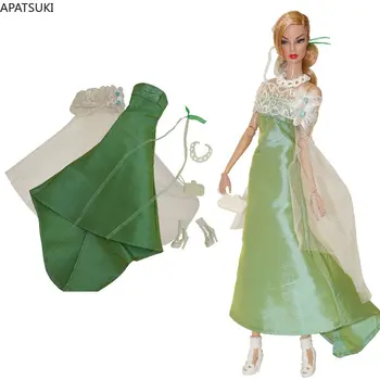Valge Roheline Mood Riided Komplekt Barbie Nukk Varustus 1/6 Nukud, Aksessuaarid Barbie Pool Kleit Kleit Kingad, Kott Kaelakee