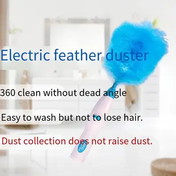 Sinine Electric Feather Duster Lihtne Ja Lai Rakendus 180 Kraadise Pöörde Elektrilised Spin Duster