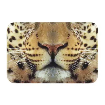 Aafrika Leopard Nägu Foto Välisuks Matt Anti-Slip Väljas Teretulnud Loomade Muster Jalamatt Köök Sissepääs Vaip Vaiba Footpad