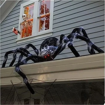 30/90CM Halloween Hirmutav Hiiglane Simulatsiooni Must Spider Spider Web Ämblikud Puuvill Teenetemärgi Rekvisiidid Halloween Pool Teenetemärgi Prop