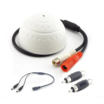 CCTV Pikap Mikrofoni Heli SM 1: 2 ja Viis Power Splitter Kaabel RCA isane Isane Pistik Seire CCTV Kaamera