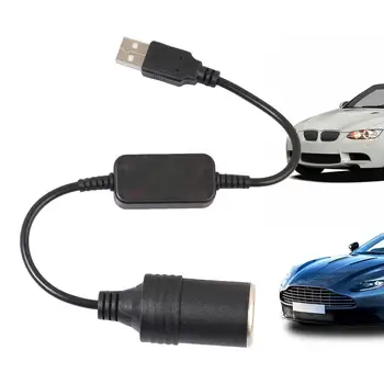 USB Auto Kergem Adapter Naine Converter Auto Lighter Socket Pistik Kaabli Pikendus Juhe, 5V, Et 12V Converter Juhtmega