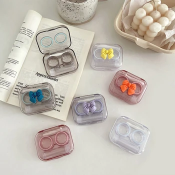 Armas Jaapani Kaasaskantav Kontakt Lens Case Kaasaskantavad Armas Bow Läbipaistev Kosmeetika Kontakt Lense Kasti Naiste Väike Ladustamise Objektiivi Box